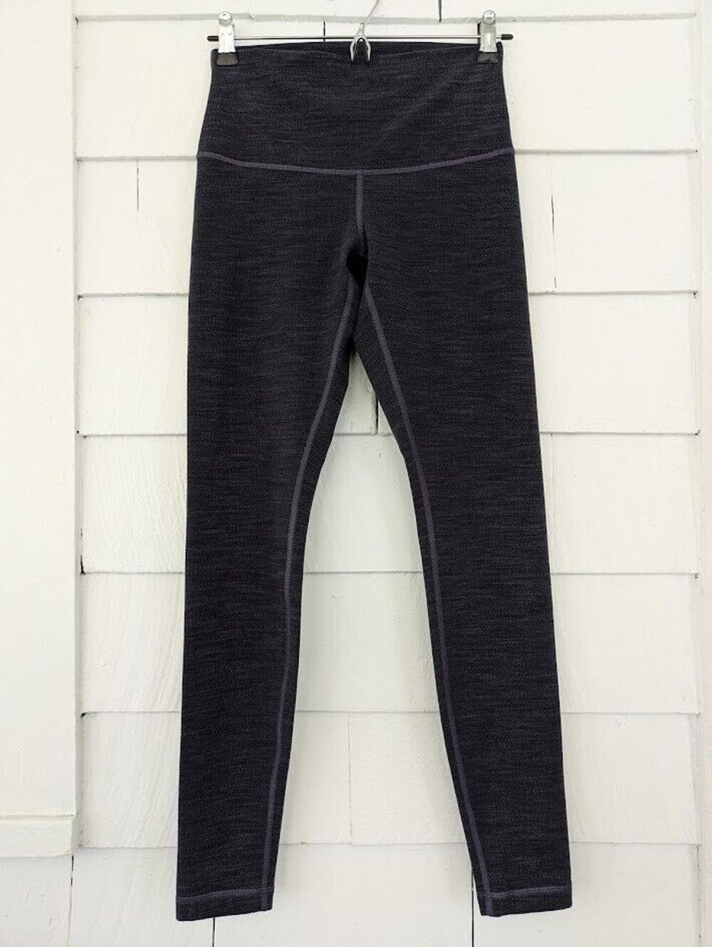 Lululemon Wunder Under Pant Roll Down Diamond Jacquard Space Dye Black Nightfall